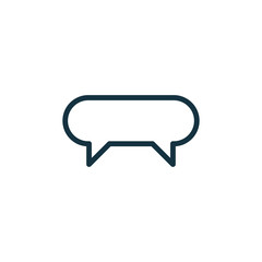 speech bubble thin, line icon on white background; isolated flat