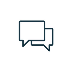 Fototapeta premium speech bubble thin, line icon on white background; isolated flat