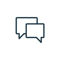 speech bubble thin, line icon on white background; isolated flat