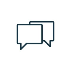speech bubble thin, line icon on white background; isolated flat