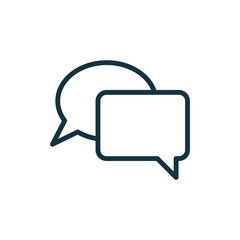 Fototapeta premium speech bubble thin, line icon on white background; isolated flat