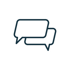 Fototapeta premium speech bubble thin, line icon on white background; isolated flat
