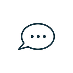 speech bubble thin, line icon on white background; isolated flat