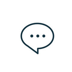 speech bubble thin, line icon on white background; isolated flat