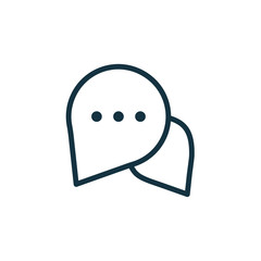 speech bubble thin, line icon on white background; isolated flat