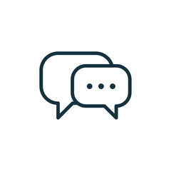 speech bubble thin, line icon on white background; isolated flat