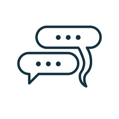 speech bubble thin, line icon on white background; isolated flat