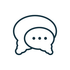 speech bubble thin, line icon on white background; isolated flat