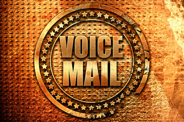 voice mail, 3D rendering, grunge metal stamp
