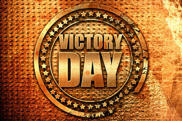 victory day, 3D rendering, grunge metal stamp