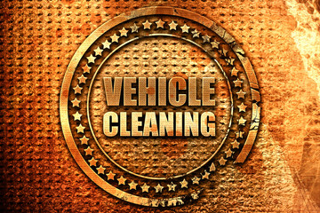 vehicle cleaning, 3D rendering, grunge metal stamp