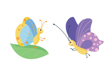 Colorful butterflies vector.