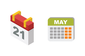 Vector calendar icon set.