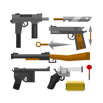 Flat weapons vector.