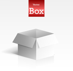 White open box on background. Vector illustration