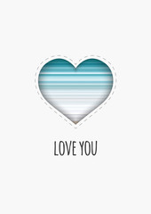 14 february greeting card, Happy Valentines Day, stretched pixels effect, A4 format