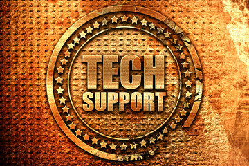tech support, 3D rendering, grunge metal stamp