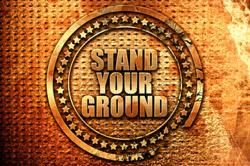 stand your ground, 3D rendering, grunge metal stamp