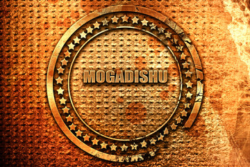 mogadishu, 3D rendering, grunge metal stamp