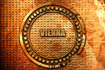 vienna, 3D rendering, grunge metal stamp