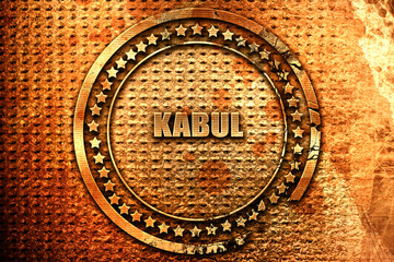 kabul, 3D rendering, grunge metal stamp