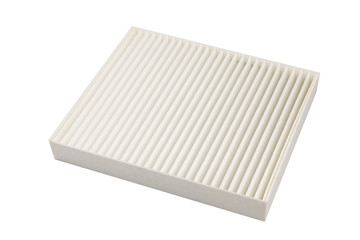 isolated new air filter on white background