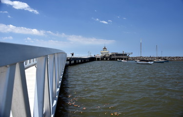 Fototapeta na wymiar St Kilda pier in Melbourne. St Kilda is home to many attractions such as Luna Park and St Kilda beach.