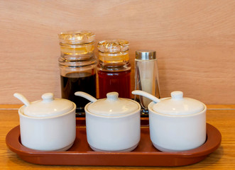 seasoning set on table