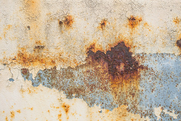 metal iron rust with peeling paint background and texture