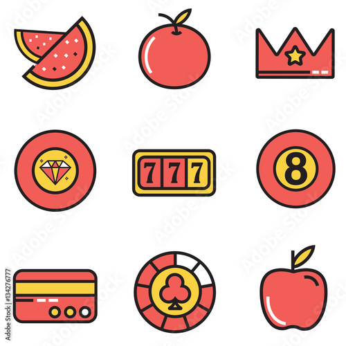 Casino icon set