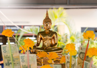 golden buddha on Thai new year day