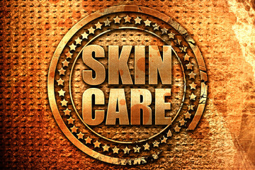 skin care, 3D rendering, grunge metal stamp