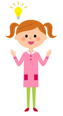 ひらめく女の子