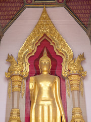 Famous standing buddha statue in Thailand