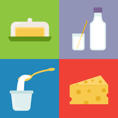 Set of dairy products