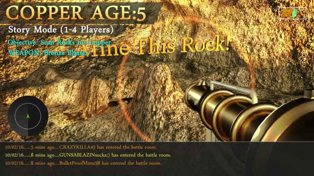 Generic first person shooter video game screen for TV Tracking shots