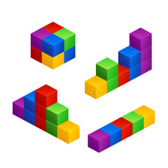 Fototapeta na wymiar colored cubes 01