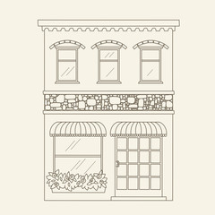 Hand drawn outline vector house