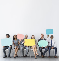 Fototapeta premium Business Team Speech Bubble Holding Concept