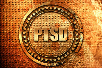 ptsd, 3D rendering, grunge metal stamp