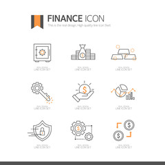 금융 라인 아이콘 세트