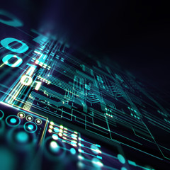 futuristic blue circuit board abstract background illustration