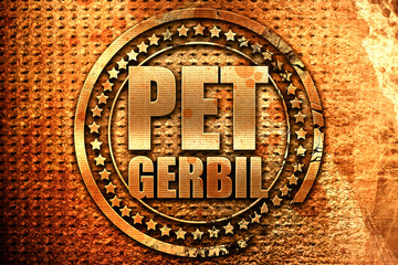 pet gerbil, 3D rendering, grunge metal stamp