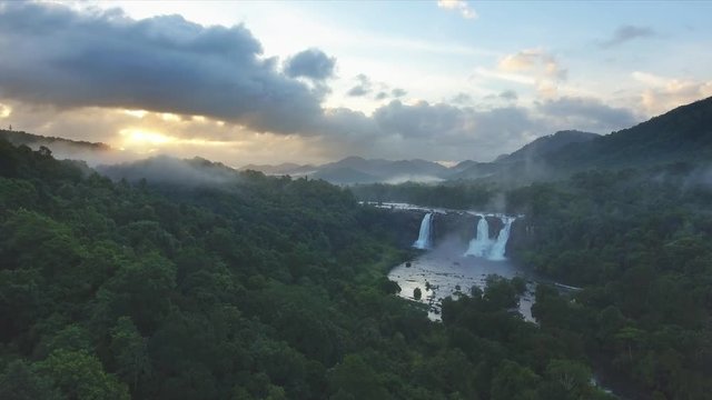 Athirappilly Falls Kerala India aerial