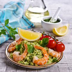Couscous with shrimp