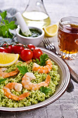 Couscous with shrimp