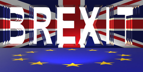 Brexit concept - UK leaving UE - 3d rendering