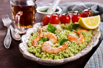 Couscous with shrimp