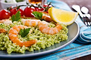 Couscous with shrimp