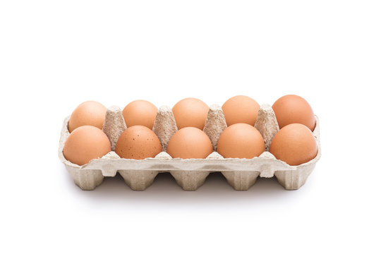 Organic Ten Egg Pack Isolated on White